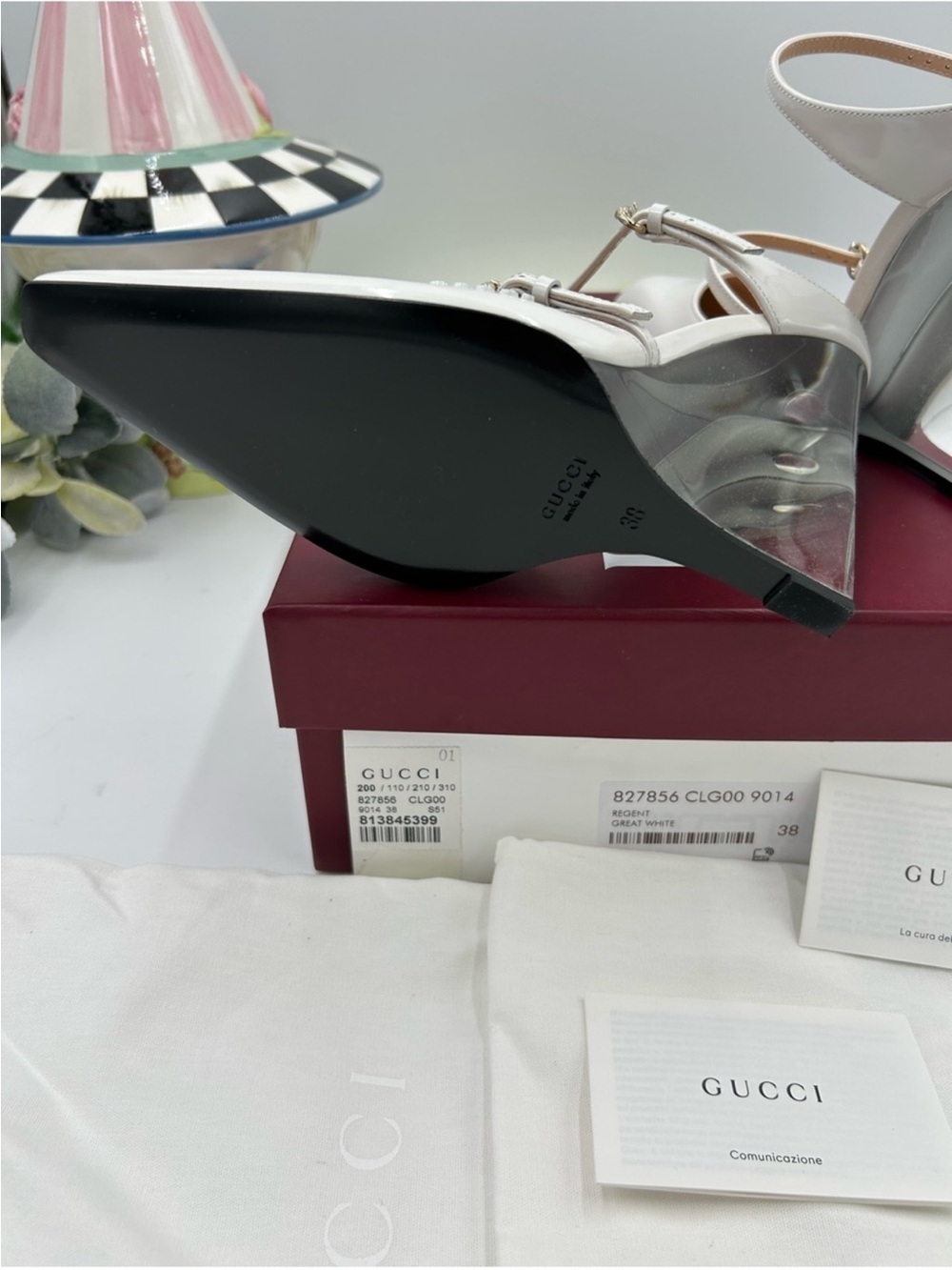 Women’s Gucci Christy patent leather wedge mule size 38 made in Italy - Picture 7 of 11